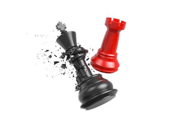 istock chess pieces isolate on white background, chess competition Concept of Strategy business ideas, chess battle, business strategy concept.3d rendering. 1413034131