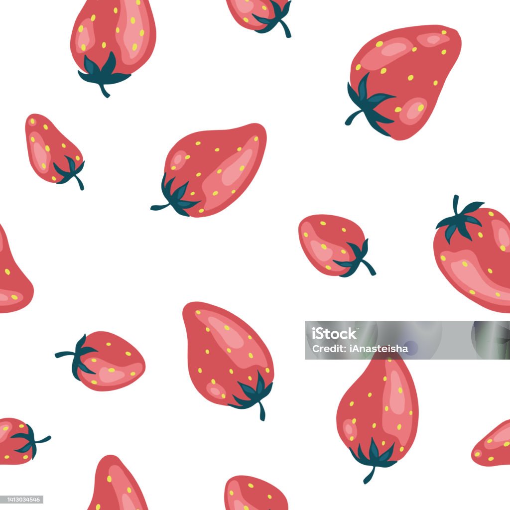 Strawberries Seamless Pattern Background Strawberry Pattern Vector ...