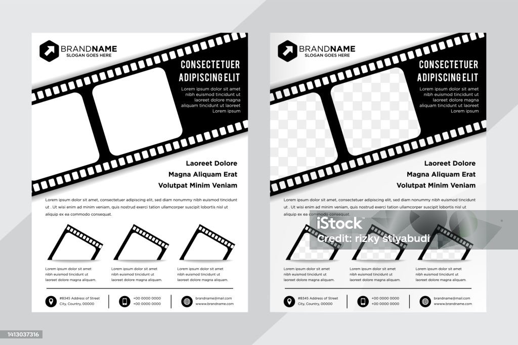 Black And White Style For Movie Or Cinema Flyer Design Template In Black And White Style For Movie Or Cinema Flyer Design Template In