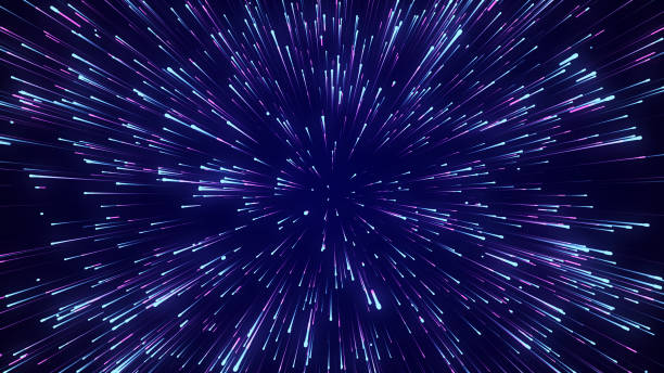 istock Abstract circular light speed background. Dynamic lines. Futuristic explosion of light. Colored rays in motion. Transfer of big data cyberspace. 3D rendering. 1413038234