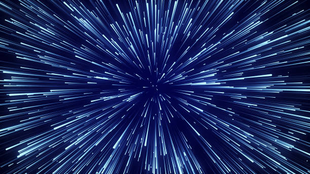 istock Abstract circular light speed background. Dynamic lines. Futuristic explosion of light. Colored rays in motion. Transfer of big data cyberspace. 3D rendering. 1413038388