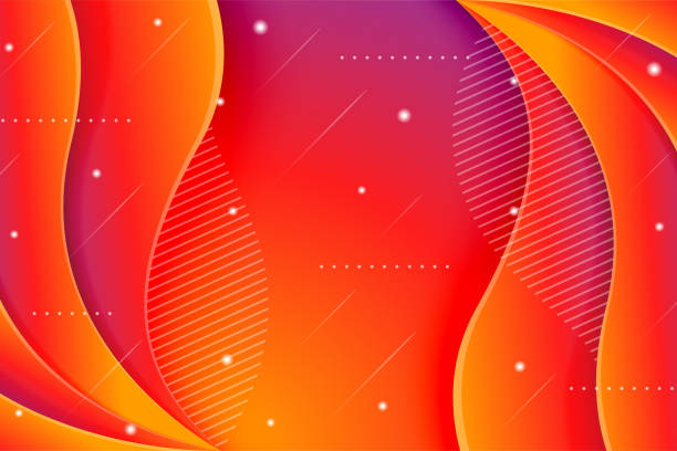線とドットのパターンの装飾品と抽象的な波の背景デザインテンプレートのための夕日の色の組み合わせ - backgrounds transparent circle purple点のイラスト素材／クリップアート素材／マンガ素材／アイコン素材