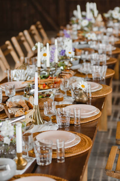 istock A beautifully set table for celebrating a party. Tableware sets for guests 1413044680