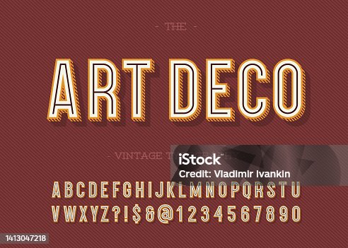 istock Art deco vintage typography 1413047218
