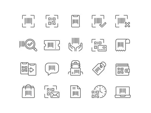 Vector illustration of Bar Code Icons