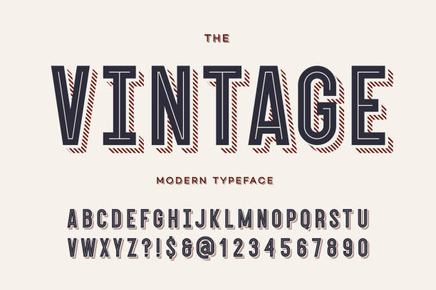 ilustrações de stock, clip art, desenhos animados e ícones de vector vintage colorful typeface - escrita não europeia