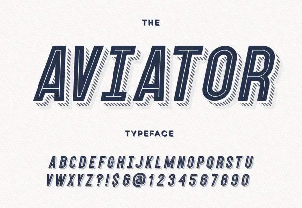 Vector illustration of Aviator trendy typeface