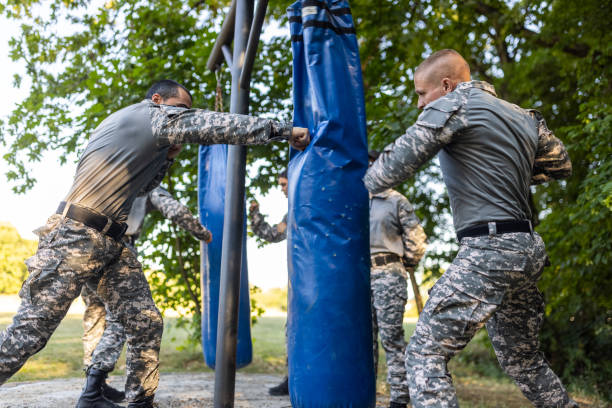 istock Military team having an outdoor military training 1413052818
