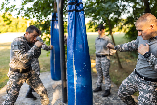 Four navy ships moored in a military base outside Norfolk town (West Virginia).