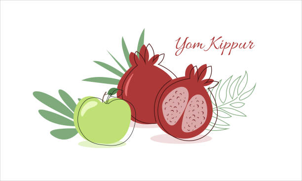 ом киппур баннер. символы йом кипура. векторная иллюстрация - yom kippur stock illustrations