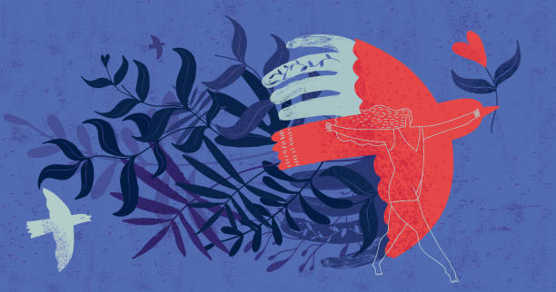 Charity Concept Vibrant vector illustration composite from hand drawn doodle elements and textures depicting charity concept. merciful stock illustrations