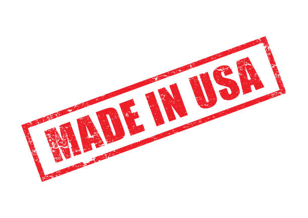 レッドメイドインusaスタンプ - made in the usa sign retro revival label点のイラスト素材／クリップアート素材／マンガ素材／アイコン素材