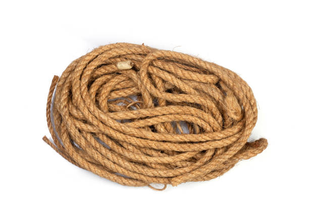 Top view of rope isolated on white background