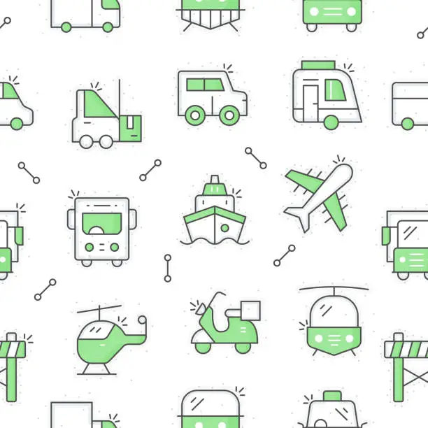 Vector illustration of Transportation seamless pattern