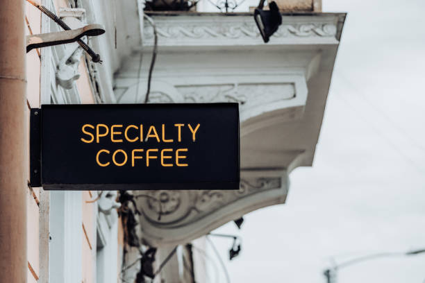 istock Coffee business advertising sign in exterior 1413062411
