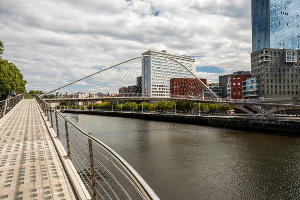 istock Zubizuri Bridge, an example of modern architecture in Bilbao, Euskadi, Spain 1413065350