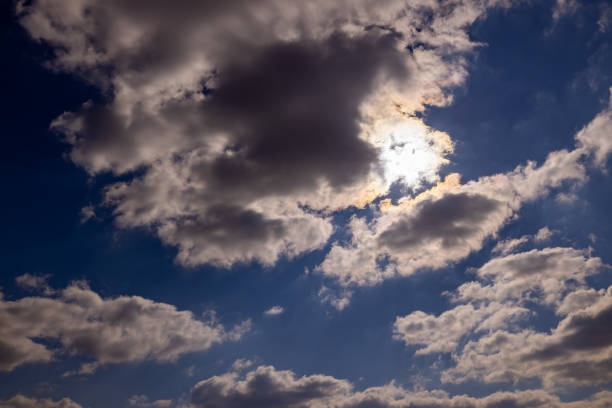 Silhouette of clouds in the blue sky background