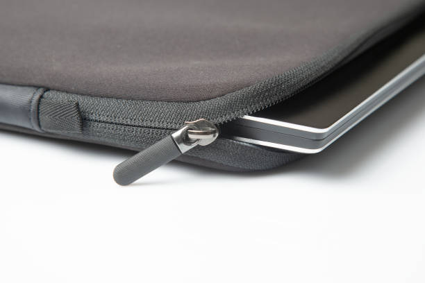istock laptop case. zipper close-up. protection for the device 1413066373