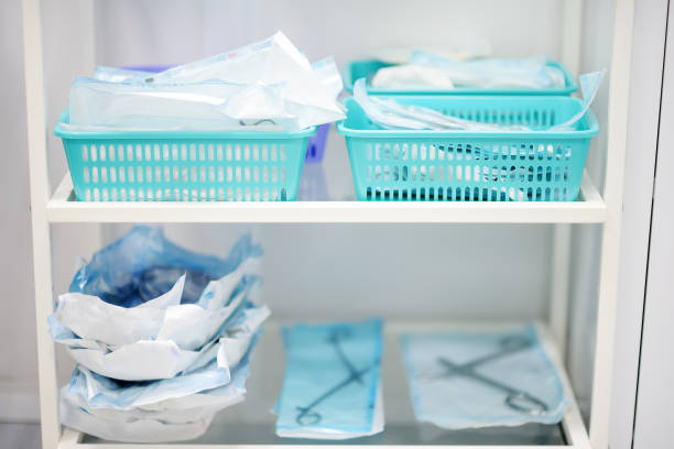 istock Table with sterile instruments in the operating room or doctor's office 1413072895