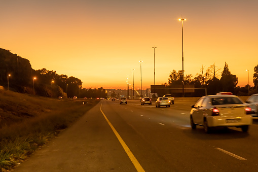 Long Exposure photo of the N12 Highway East of Johannesburg, South Africa