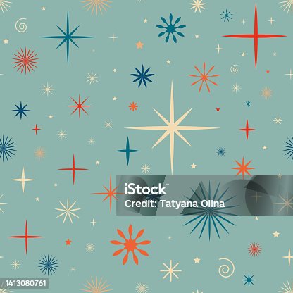 istock Christmas seamless pattern with snowflakes. 1413080761