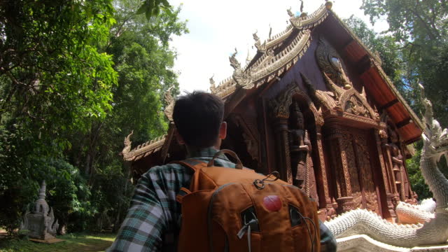 Tourist walk in Wat Luang  Khun Win Chiangmai
