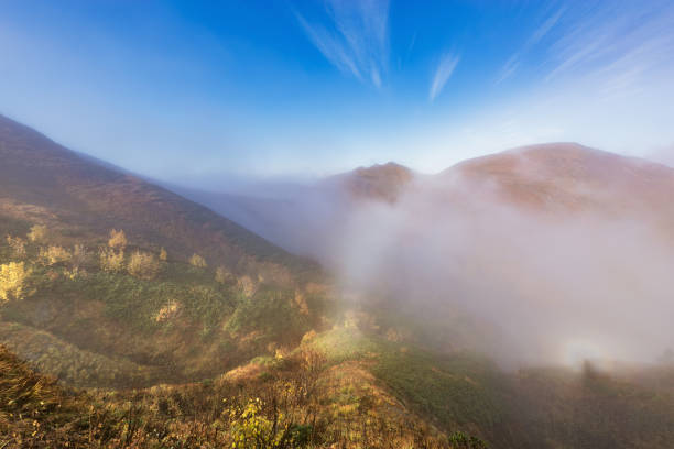 Autumn sunrise in Puigsacalm peak, La Garrotxa, northern Spain.