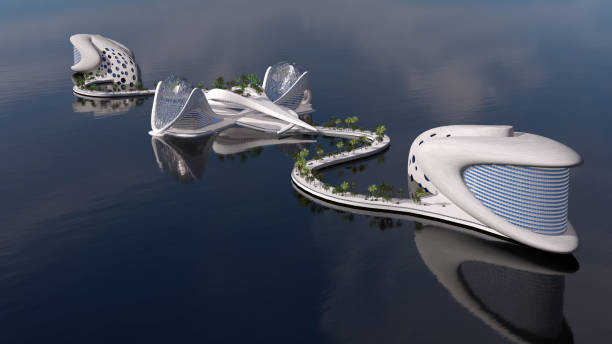 istock Futuristic island city architecture 1413088790