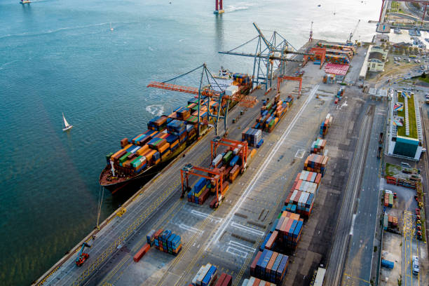 istock A container terminal in Lisbon nearby the river. 1413096966