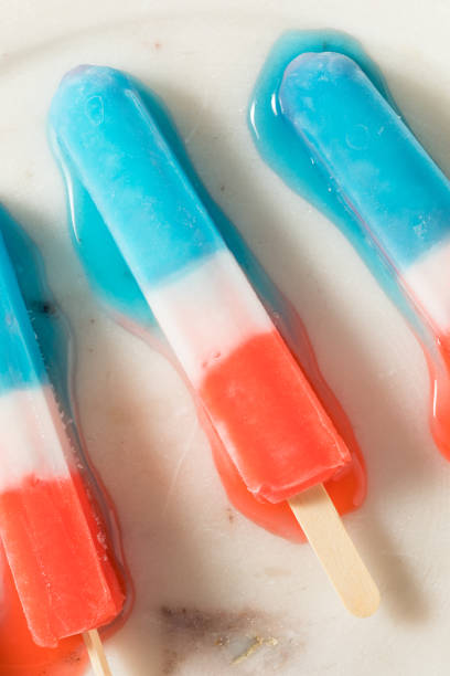 istock Homemade Red White Blue Popsicle 1413096995