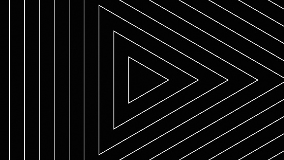 Abstract triangle trendy white line and black background.