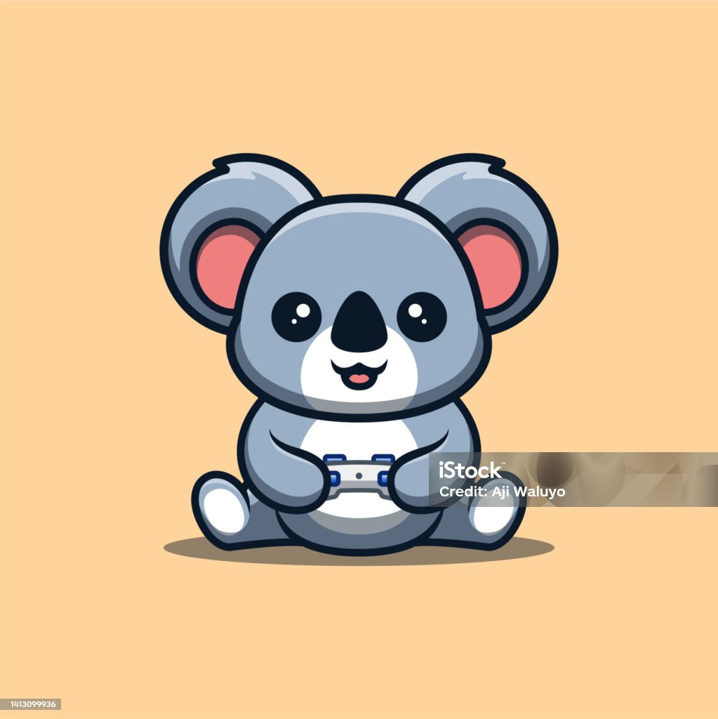 Koala Sitting Gaming Cute Creative Kawaii Cartoon Mascot Logo Stock  Illustration - Download Image Now - iStock