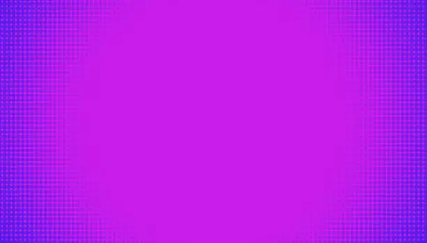 Photo of comic pattern background. halftone background. violet, pink gradient dotted retro backdrop. dots pattern gradation from corners. design element background for web banners, posters, cards, wallpaper.