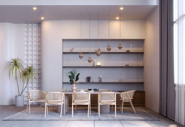 istock 3d rendering,3d illustration, Interior Scene and  Mockup,Kitchen and dining corner. 1413101913