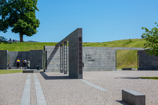 Copenhagen, Denmark - June 22, 2019: Monument for Denmark's International Effort Since 1948 in the area of Kastellet fortifications
