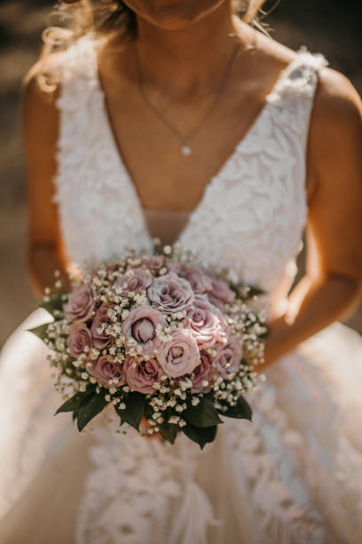 istock Smiling young bride in nature 1413107091