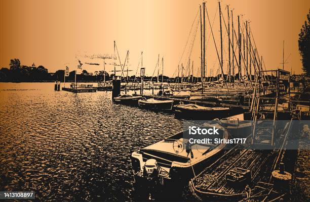 ドイツのヨットの堤防帆船やヨットが港に係留されている港海景カッペルン 港湾のベクターアート素材や画像を多数ご用意 港湾