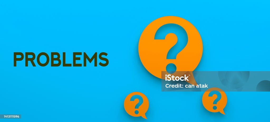 Issues Or Questions Problems Concept And Question Mark Stock Photo - Download Image Now ...