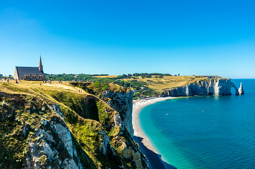 Beach walk on the beautiful alabaster coast near Étretat - Normandy - France