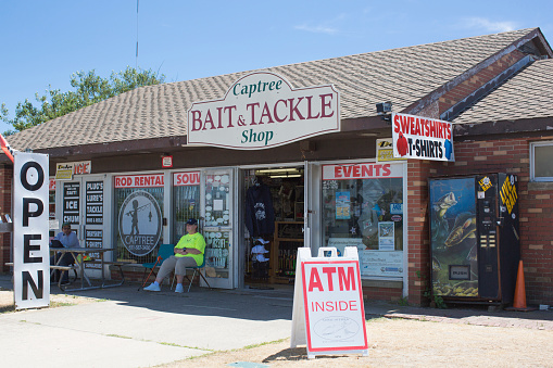 Babylon, New York, U.S.A - July 30th, 2022:  Captree Bait and Tackle shop at the Captree state park.