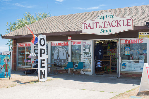 Babylon, New York, U.S.A - July 30th, 2022:  Captree Bait and Tackle shop at the Captree state park.