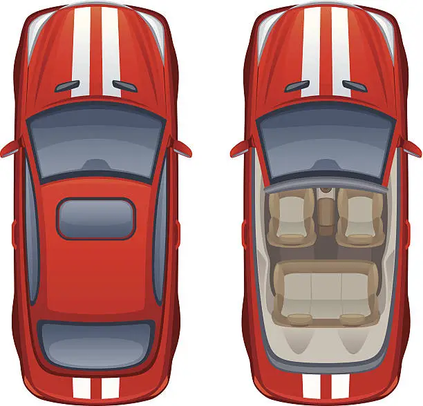 Vector illustration of Red cabriolet