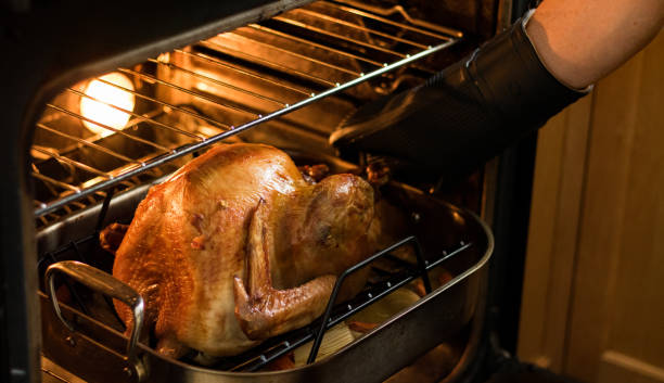 istock Turkey for Thanksgiving dinner is removed from the oven. 1413129726