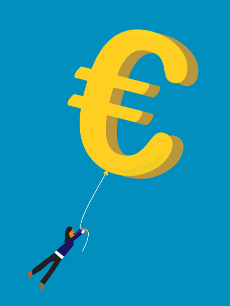 Euro inflation vector art illustration