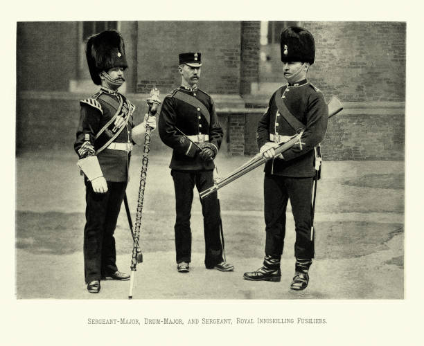 istock Victorian British Army, Sergeant major, drum major, sergeant, Royal Inniskilling Fusiliers, Military uniforms 19th Century 1413136290