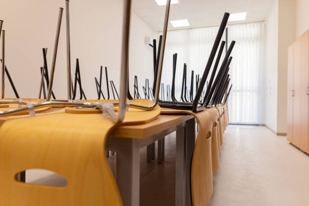istock Empty meeting room with chairs on the table 1413138144