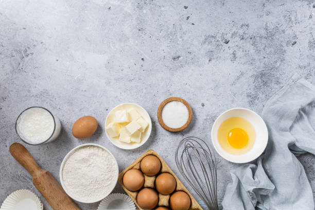 istock Bakery background. Bake ingredient for recipe Easter cake or dessert, pie. 1413138643