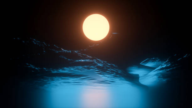 istock Retro futuristic landscape background - 3D rendering 1413143133