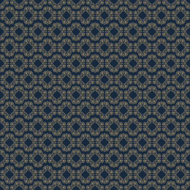 istock Vintage seamless pattern gold color line style on dark background for use wedding invitation 1413152005