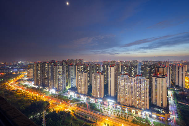istock Modern city at dusk 1413157220